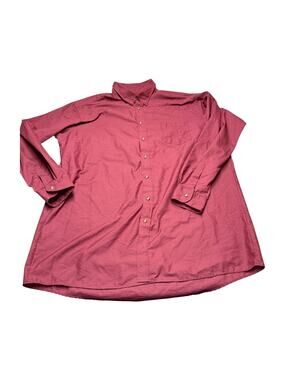 Red Kap 1923 Burgundy Button Down Shirt Men XXL Long Sleeve